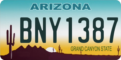 AZ license plate BNY1387