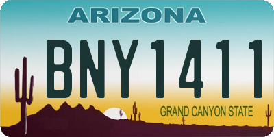 AZ license plate BNY1411