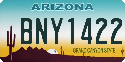 AZ license plate BNY1422