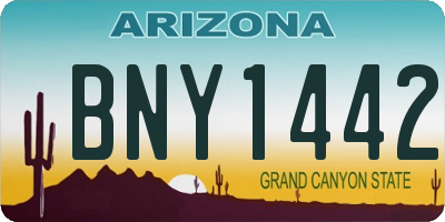 AZ license plate BNY1442
