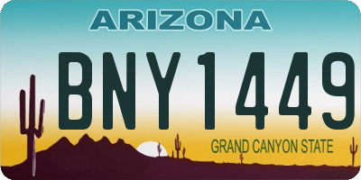 AZ license plate BNY1449
