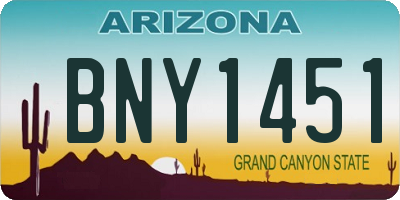 AZ license plate BNY1451