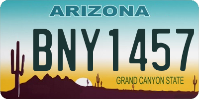 AZ license plate BNY1457