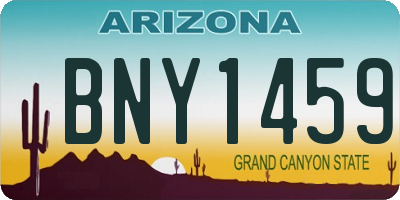 AZ license plate BNY1459