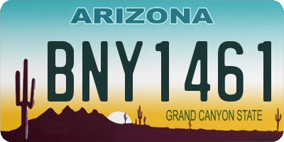 AZ license plate BNY1461