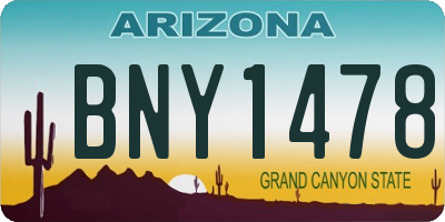 AZ license plate BNY1478