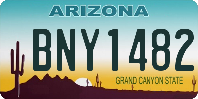 AZ license plate BNY1482