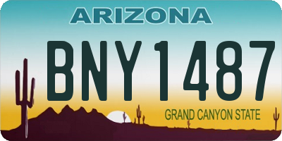 AZ license plate BNY1487