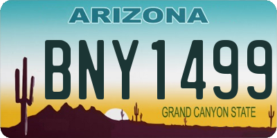AZ license plate BNY1499
