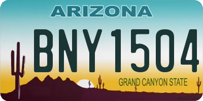 AZ license plate BNY1504