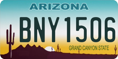 AZ license plate BNY1506