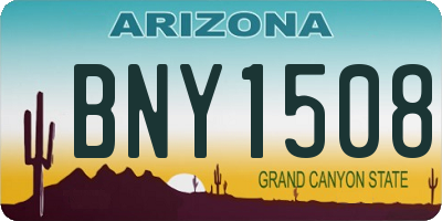 AZ license plate BNY1508