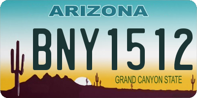 AZ license plate BNY1512