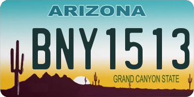 AZ license plate BNY1513
