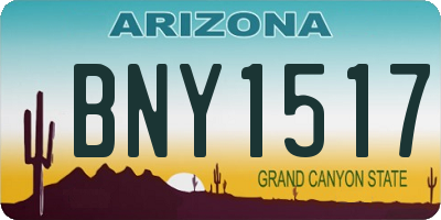 AZ license plate BNY1517