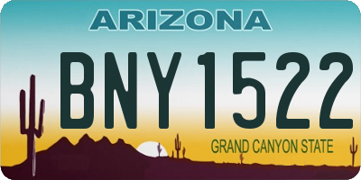 AZ license plate BNY1522