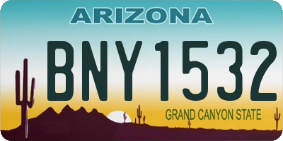 AZ license plate BNY1532