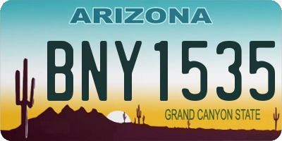 AZ license plate BNY1535