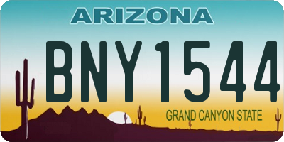 AZ license plate BNY1544