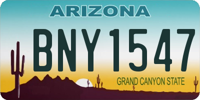 AZ license plate BNY1547