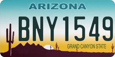 AZ license plate BNY1549