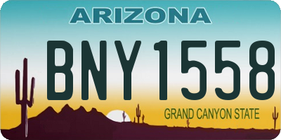 AZ license plate BNY1558