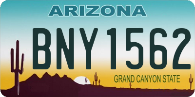 AZ license plate BNY1562