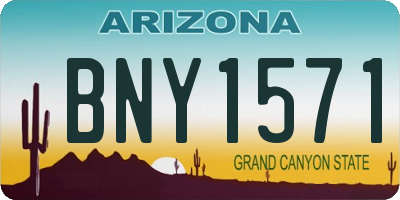 AZ license plate BNY1571