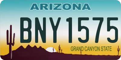 AZ license plate BNY1575