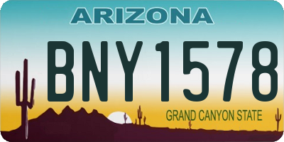 AZ license plate BNY1578