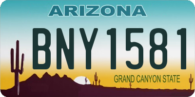 AZ license plate BNY1581