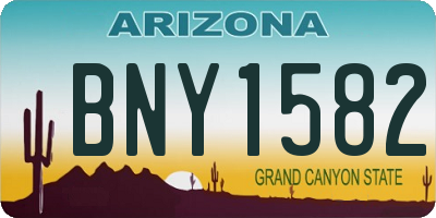 AZ license plate BNY1582
