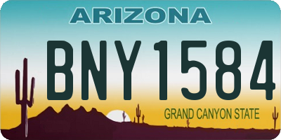 AZ license plate BNY1584