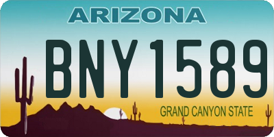 AZ license plate BNY1589