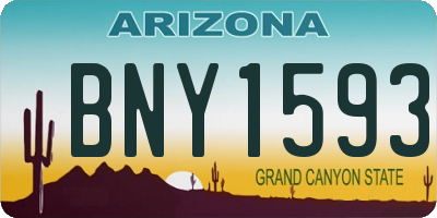AZ license plate BNY1593