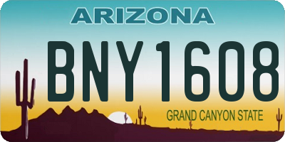 AZ license plate BNY1608