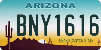 AZ license plate BNY1616