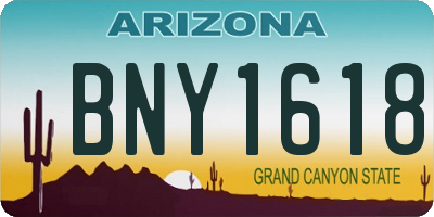 AZ license plate BNY1618