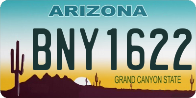 AZ license plate BNY1622
