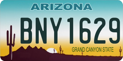 AZ license plate BNY1629