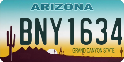 AZ license plate BNY1634