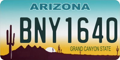 AZ license plate BNY1640