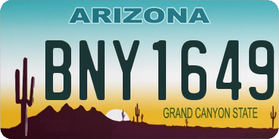 AZ license plate BNY1649