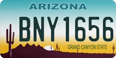 AZ license plate BNY1656