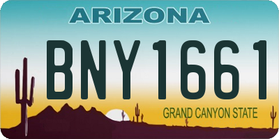 AZ license plate BNY1661