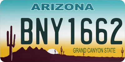 AZ license plate BNY1662