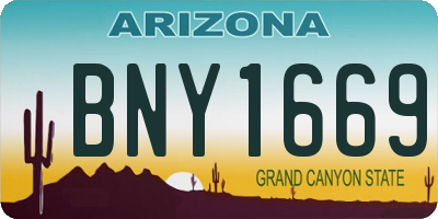 AZ license plate BNY1669