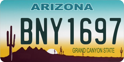 AZ license plate BNY1697