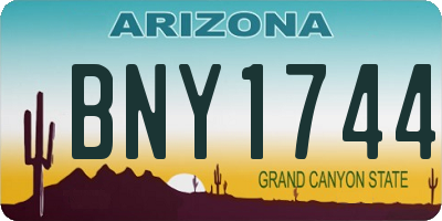 AZ license plate BNY1744