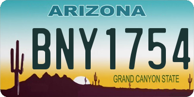 AZ license plate BNY1754